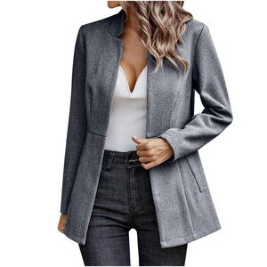 Women’s Gray Tweed Blazer Size Small Coat Suit Jacket